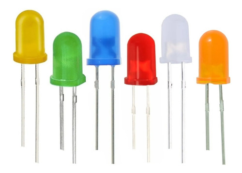 10x Led Azul Rojo Amarillo Verde 5mm Difuso Luz Colores Hobb