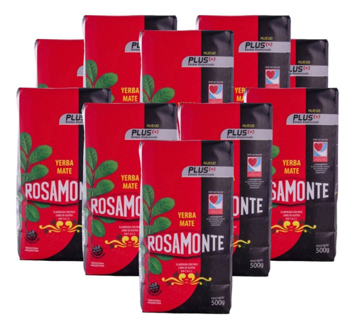 Yerba Rosamonte Plus 500gr X 10 Unidades