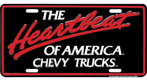 Signs 4 Fun Slact Chevy Truck Heartbeat, Placa De Matrícula