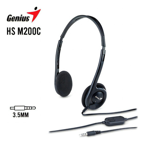 Audifonos/diadema Manos Libres Genius Hs-m200c Plug 3.5 Color Negro