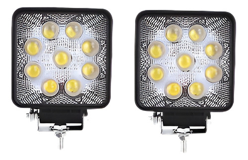 2 X 27w Punto Cuadrado Trabajo Led Luz Offroad Niebla Conduc