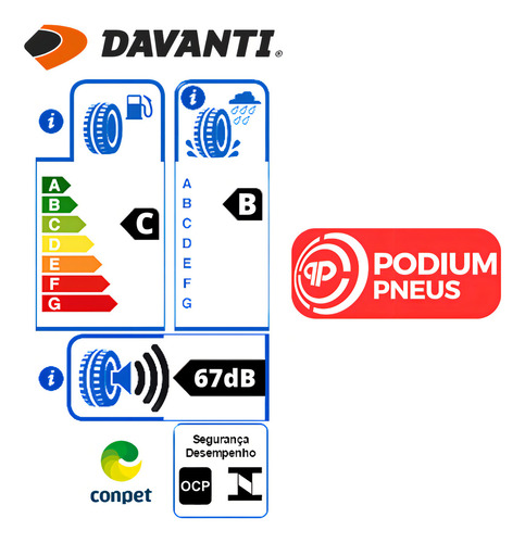 Pneu Aro 15 Carro 185/60r15 Dx390 Davanti Montana Punto Fit