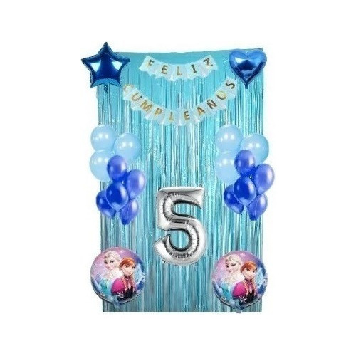 Combo De Globos Metalizados Frozen Cumpleaños