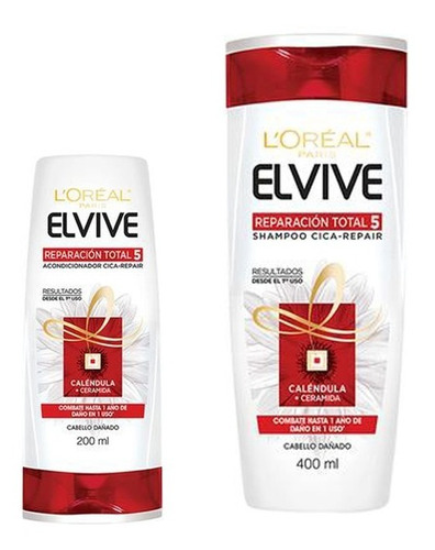 Elvive® Pack Shampoo 400ml + Acond. Reparación Total 5 200ml
