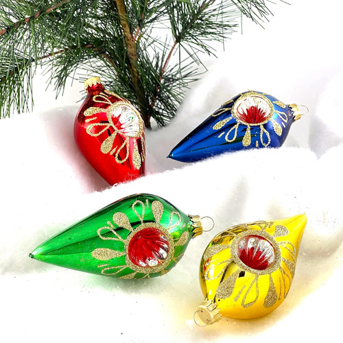 Adornos De Cristal Para Árbol De Navidad 4 Esferas Decoradas