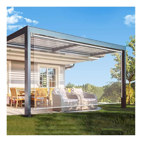 Persiana Enrollabl Transparente Cortina Pvc Impermeable Para