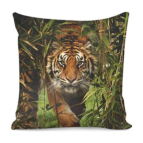 Fundas De Almohada Estampado De Tigre De Jungla, Hogar,...