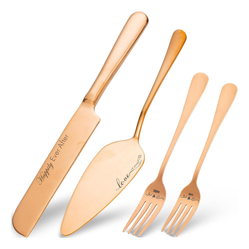 Juego De Cuchillo Y Servidor Para Pastel De Boda, Tenedores