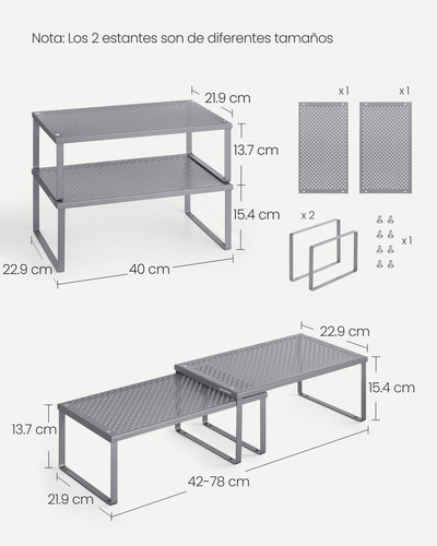 Organizador De Cocina Songmics 40x15.3 Cm, 16 Kgmkcs401g01 Color Gris oscuro