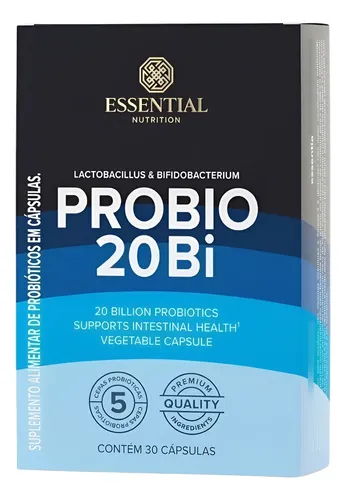 Probio 20bi Probiótico Essential Nutrition 30 Cápsulas Sem Sabor ...