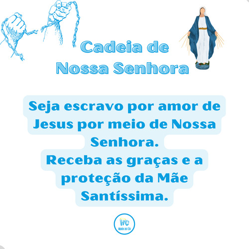 Pulseira Inox Cadeia De Consagração A Nossa Senhora