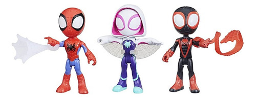 Kit 3 Bonecos Spiderman Aranhaverso Miles Morales Spidergwen