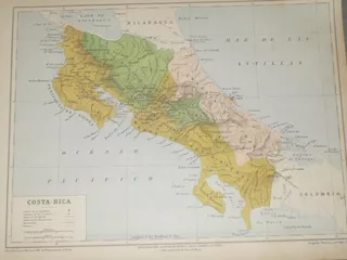 Mapa Antiguo De C0sta Rica
