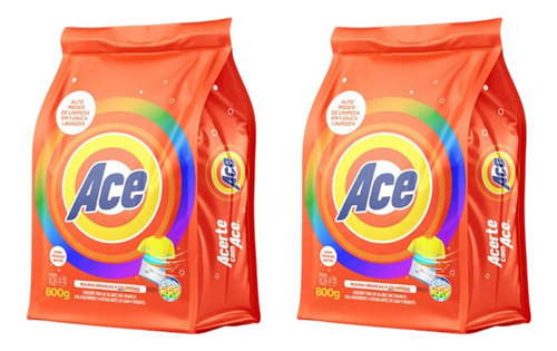 Kit 3 Sabão Lava Roupas Ace Todo Branco Fosse Assim 800g