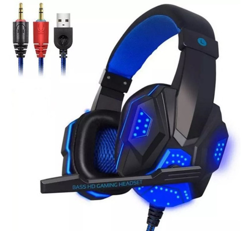 Auricular Gamer Luminoso Usb Con Micrófono