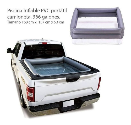 Piscina Inflable Pvc Portátil Para Camioneta 168x157x53cm