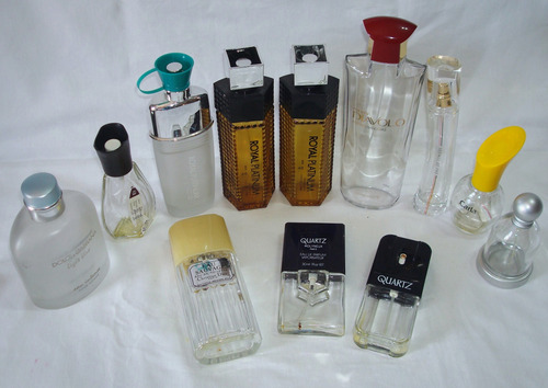 Lote De 12 Frascos Vacíos De Perfumes Importados Con Tapa (Usado)