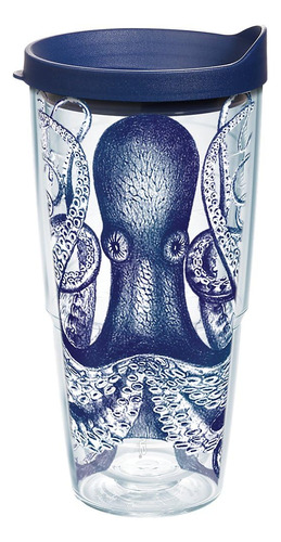 Vaso De Plástico Pulpo Y Envoltura Y Tapa Azul Marino ...