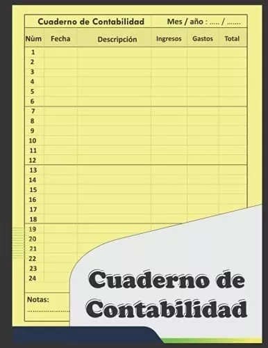 Cuaderno de Contabilidad: Libro de cuentas contabilidad para autónomos y  empresas, Cuaderno para las cuentas de ingresos y gastos , 120 páginas, 8.5  x