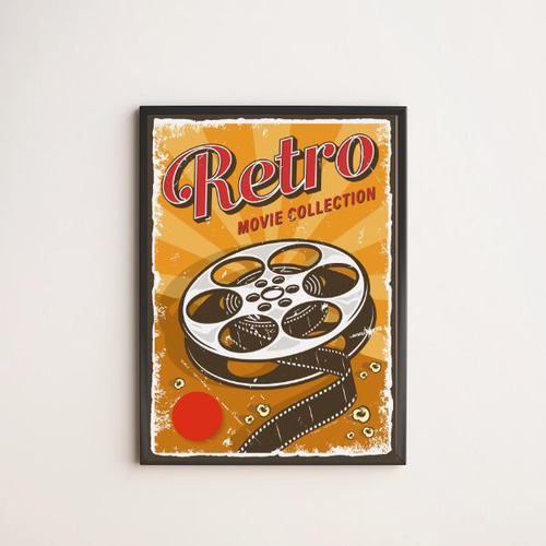 Marco de rollo de película decorativa retro de 45 x 34 cm
