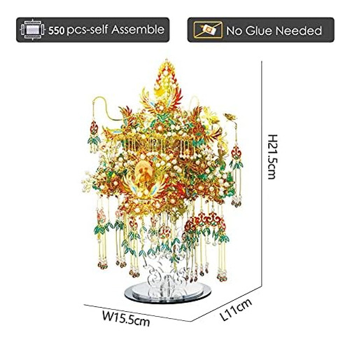 Piececool 3d Metal Asian Puzzles Model Kits- Garuda Coronet