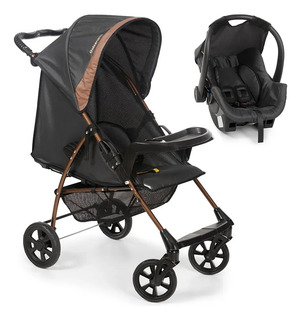 Carrinho Bebê Romano Travel System G22 Galzerano-preto Cobre