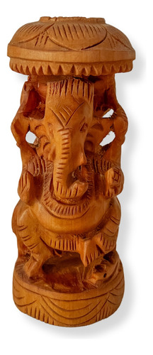 Escultura Ganesha De Madera Importada De India