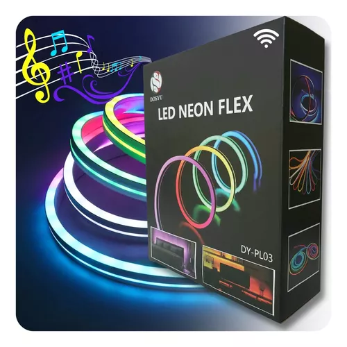 Tira Neón Flex Rgb Led Smart Bluetooth Impermeable Dosyu Modelo Dy-Pl03 5  Metros