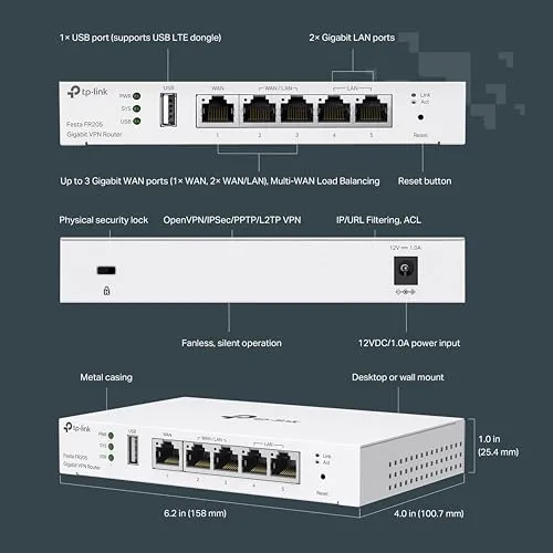 Tp-link Festa Fr205: Router Multi-wan Gigabit Con Vpn