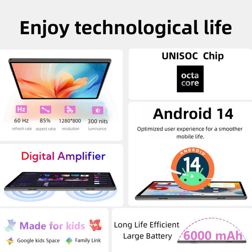 Tablet Juninke 10.1 Android 14 Octa-core 10 Gb De Ram 64 Gb