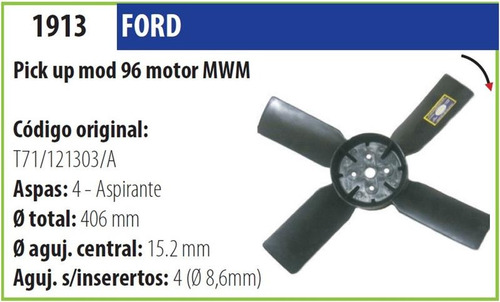 Helice Ford F100 C/motor Mwm