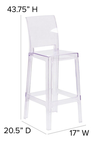 Flash Furniture Mckenna Juego De 4 Taburetes De Bar Fantasma