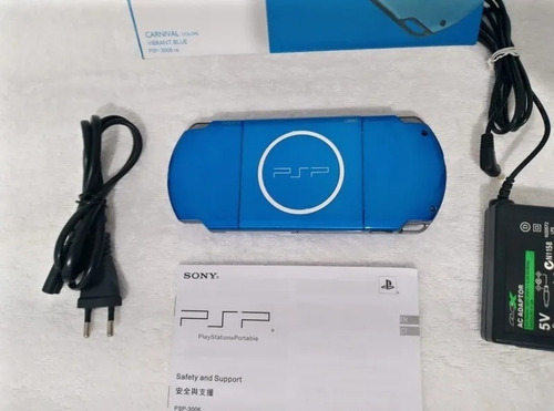 Psp 3000 Azul Sony Original Destravado+brinde 2 Jogos 