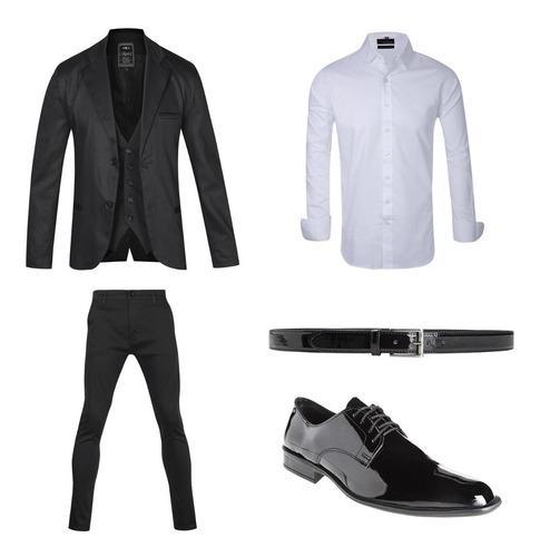 Imagen 1 de 10 de Chupin Vestir Con Traje Zapatos Cinto Y Camisa Import