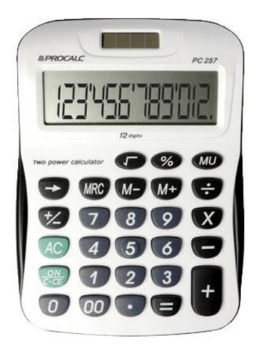 Calculadora De Mesa Procalc Pc257 12 Dígitos Cor Branco