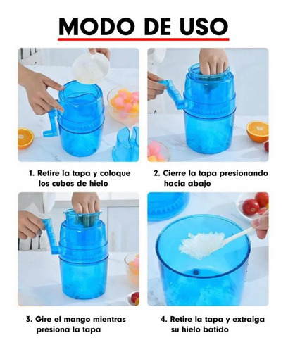 Imagen 3 de 9 de Maquina Trituradora Hielo Manual Raspados Bebidas Portatil