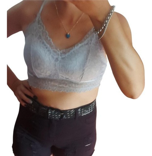 Bralette Encaje Tasa Soft Armados Con Detalle En La Espalda