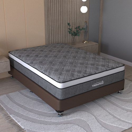 Colchón Matrimonial Therapedic Classic Medio Firme Valhalla Con Resortes De Carbono
