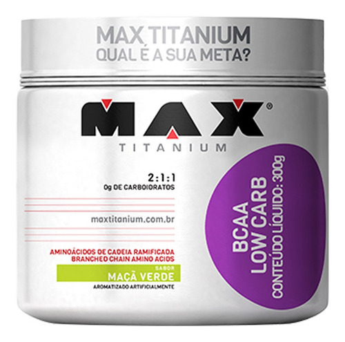 Bcaa Low Carb - Maçã Verde 300g - Max Titanium