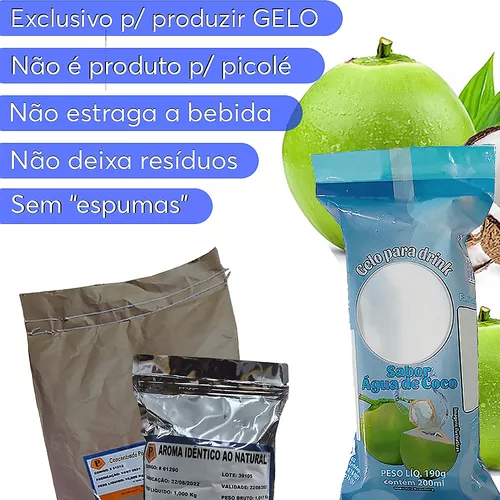 Gelo De Sabor, Pó Profissional P/ Preparo Gelo De Coco 1 Kg