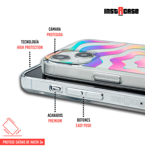 Funda Para iPhone Para Mujer Curvas Colores Con Tu Nombre