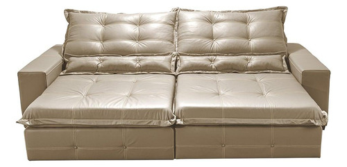 Sofá retráctil de piel auténtica Inbox Toro Bed de 2,35 m. Color: Beige