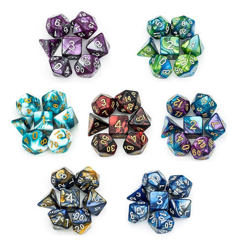 Dados Poludie , Para Juegos De Mesa De Rol, 7sets/49pcs