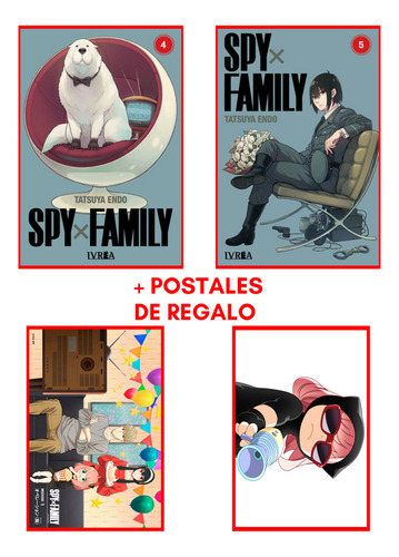Combo Spyxfamily 4 A 5 - Postales De Regalo - Manga - Ivrea