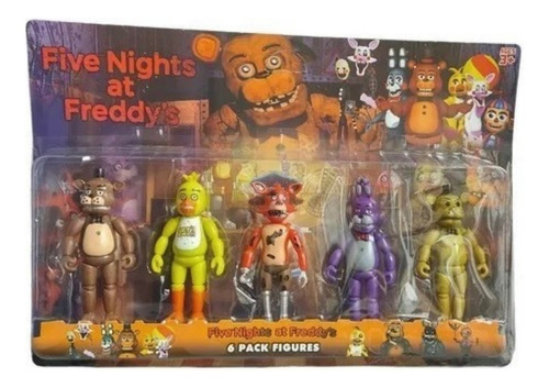 Muñecos Freddy Five Nights Blister X 5 Articulados Con Luz