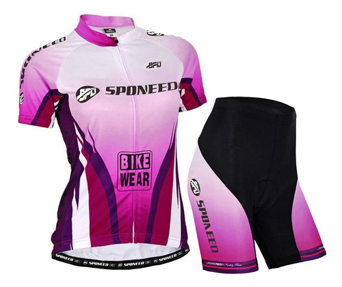 Sponeed Mujer Ciclo Jersey Ropa De Bicicleta Gel Acolchado B