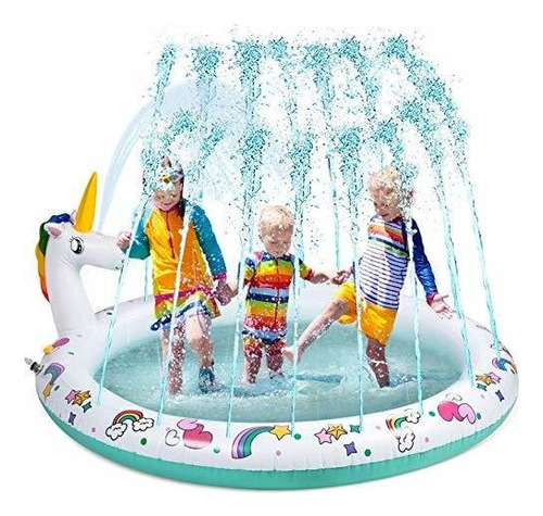 Aspersor Inflable Unicorn Splash Pad Para Niños O N