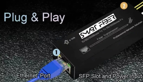 Media Converter 1 Sfp + 1 Rj45 Mikrotik Ubiquiti Compatible