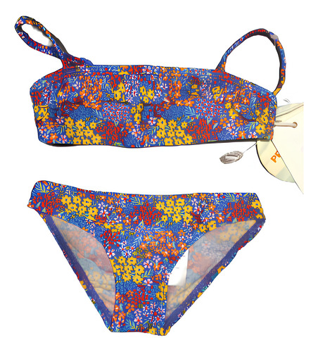 Bikini Malla Nena Traje Baño Bebe T 2 3 4 Floreado