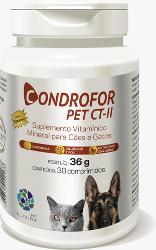 Suplemento Condrofor Pet Ct 2 Ii Alivira Pet 30 Comprimidos